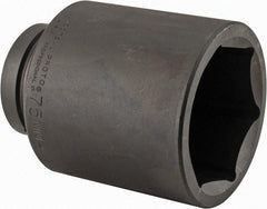 Proto - 1" Drive 75mm Deep Impact Socket - 6 Points, 5-1/4" OAL - Makers Industrial Supply