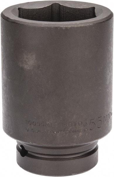 Proto - 1" Drive 55mm Deep Impact Socket - 6 Points, 4-1/2" OAL - Makers Industrial Supply