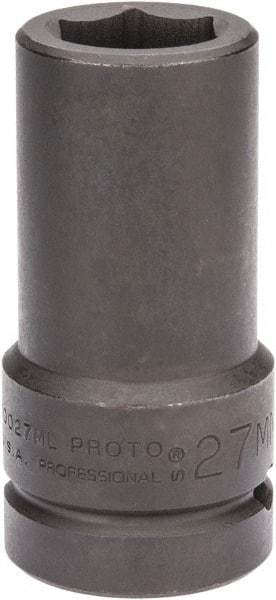 Proto - 1" Drive 27mm Deep Impact Socket - 6 Points, 4" OAL - Makers Industrial Supply