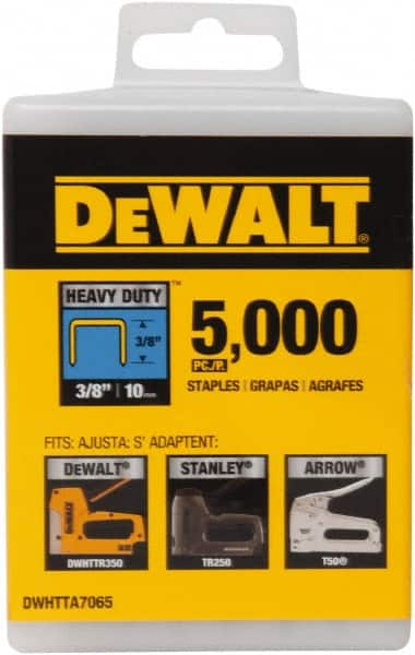 DeWALT - 3/8" Wide Steel Heavy Duty Staples - 13/32" Leg Length - Makers Industrial Supply