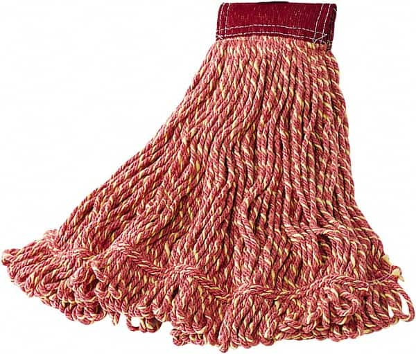 Rubbermaid - 18" Red Head Band, Large Blended Fiber Loop End Mop Head - Hook & Loop Connection - Makers Industrial Supply