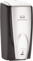 Rubbermaid - 1100 mL Foam Hand Soap Dispenser - Plastic, Hanging, Black & Chrome - Makers Industrial Supply