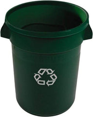 Rubbermaid - 32 Gal Green Round Recycling Container - Polyethylene, 59" High - Makers Industrial Supply