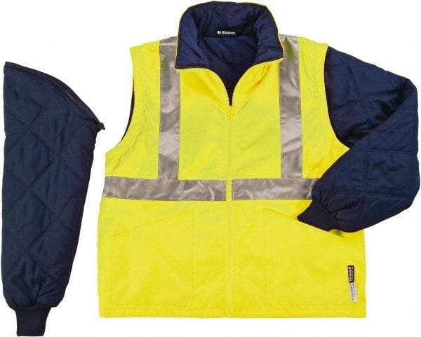 Ergodyne - Size 5XL High Visibility Jacket - Lime, Polyester, Zipper, Snaps Closure - Makers Industrial Supply