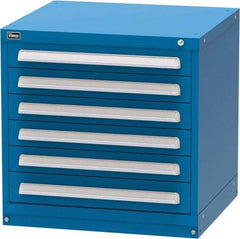 Vidmar - 6 Drawer, Modular Storage Cabinet - Steel, 30" Wide x 27-3/4" Deep x 30" High, Blue - Makers Industrial Supply