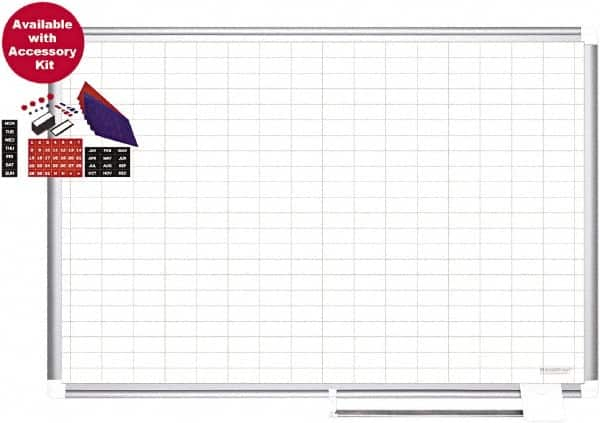 MasterVision - 36" High x 48" Wide Magnetic Dry Erase Calendar - Steel - Makers Industrial Supply