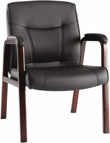 ALERA - Black Leather Guest Chair - 24-3/4" Wide x 35" High - Makers Industrial Supply