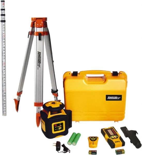 Johnson Level & Tool - 2,000' (Exterior) Measuring Range, 1/16" at 100' Accuracy, Self-Leveling Rotary Laser - 700 RPM, 1 Beam, NiMH Battery Included - Makers Industrial Supply