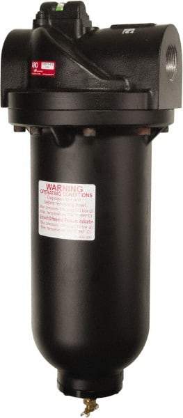 ARO/Ingersoll-Rand - 1-1/2" Port, 19.07" High x 7.76" Wide Super Duty Filter with Metal Bowl, Manual Drain - 1,280 SCFM, 300 Max psi, 150°F Max Temp, Modular Connection, 27 oz Bowl Capacity - Makers Industrial Supply