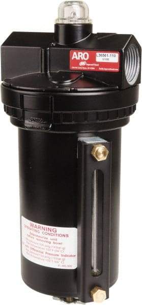 ARO/Ingersoll-Rand - 1" NPT, 200 Max psi Super Duty Modular Lubricator - Metal Bowl with Sight Glass, Zinc Body, 374 CFM, 150°F Max Temp, 4.63" Long x 4.79" Wide x 10.90" High - Makers Industrial Supply