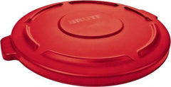 Rubbermaid - Round Lid for Use with 55 Gal Round Trash Cans - Red, Polyethylene, For Brute Trash Cans - Makers Industrial Supply