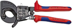 Knipex - 10" OAL, 2" Capacity, Cable Cutter Pliers - Ratchet Head, Comfort Grip Handles, with Spring - Makers Industrial Supply