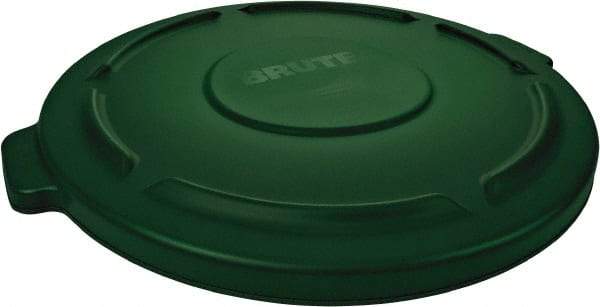 Rubbermaid - Round Lid for Use with 10 Gal Round Trash Cans - Green, Polyethylene, For Brute Trash Cans - Makers Industrial Supply