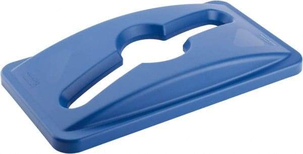 Rubbermaid - Rectangle Lid for Use with 23 Gal Rectangular Recycle Containers - Blue, Polyethylene, For Slim Jim Trash Cans - Makers Industrial Supply