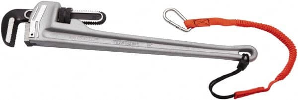 Proto - 14" Aluminum Tethered Straight Pipe Wrench - 2" Pipe Capacity - Makers Industrial Supply