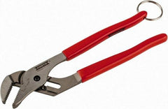 Proto - 10" OAL, 1-19/32" Jaw Width, 6 Position Tethered Tongue & Groove Pliers - V-Jaws, Vinyl Handles - Makers Industrial Supply