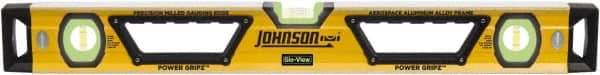 Johnson Level & Tool - Magnetic 24" Long 3 Vial Box Beam Level - Aluminum, Yellow, 2 Plumb & 1 Level Vials - Makers Industrial Supply