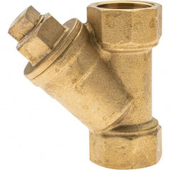 Value Collection - 3/4" Pipe, Female NPT Ends, Forged Brass Y-Strainer - 600 psi WOG Rating, 150 psi WSP Rating - Makers Industrial Supply