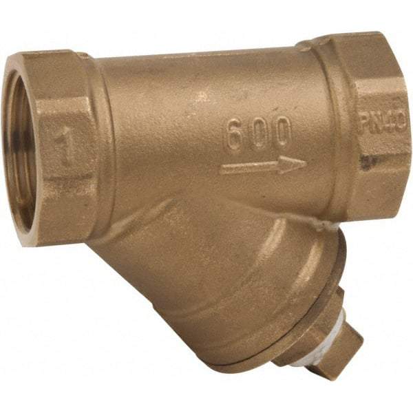 Value Collection - 1/2" Pipe, Female NPT Ends, Forged Brass Y-Strainer - 600 psi WOG Rating, 150 psi WSP Rating - Makers Industrial Supply