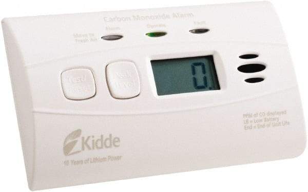 Kidde - 4-1/2 Inch Long x 1-1/2 Inch Wide, CO Alarm - 85 dB Decibel Rating, Lithium Battery Included, Tamper Resistant - Makers Industrial Supply