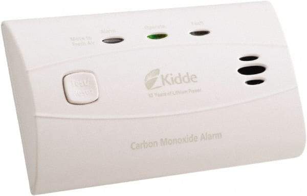 Kidde - 4-1/2 Inch Long x 1-1/2 Inch Wide, CO Alarm - 85 dB Decibel Rating, Lithium Battery Included, Tamper Resistant - Makers Industrial Supply