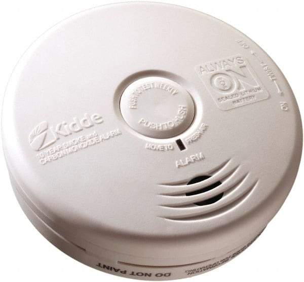 Kidde - 1.6 Inch Long x 5.22 Inch Wide x 5.22 Inch Diameter, Smoke and Carbon Monoxide Alarm - 85 dB Decibel Rating, Lithium Battery Included, Tamper Resistant - Makers Industrial Supply