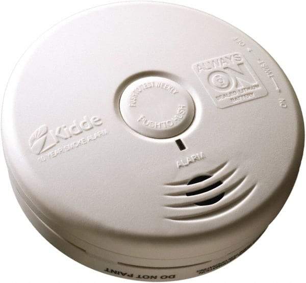 Kidde - 1.6 Inch Long x 5.22 Inch Wide x 5.22 Inch Diameter, Smoke Alarm - 85 dB Decibel Rating, Lithium Battery Included, Wall or Indicating Light, Tamper Resistant - Makers Industrial Supply