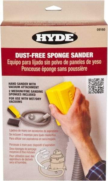 Hyde Tools - 3' Hose Length, Sanding Sponge - Use With Shop Vacs - Makers Industrial Supply