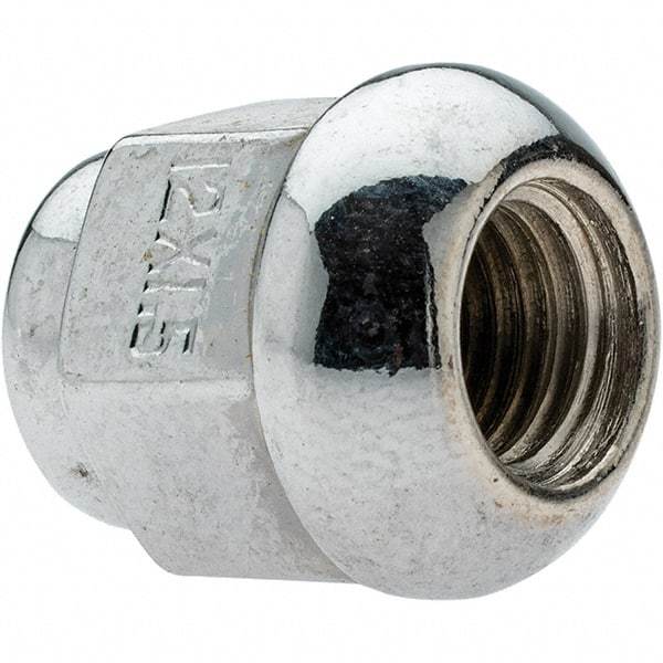 Value Collection - M12-1.5 Chrome Finish Acorn Wheel Nut - 19mm Hex, 24.5mm Overall Length, 60° Seat Angle - Makers Industrial Supply