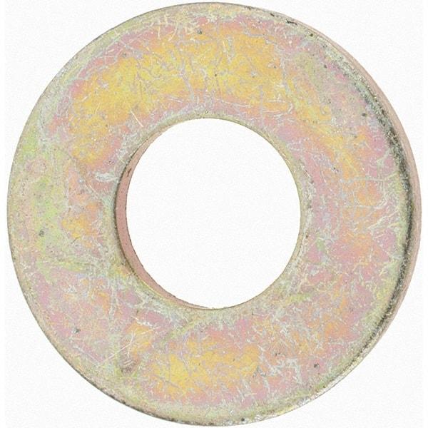 Value Collection - 3/8" Screw, Grade 8 Steel USS Flat Washer - 7/16" ID x 1" OD, 5/64" Thick, Zinc Yellow Dichromate Finish - Makers Industrial Supply