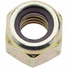 Value Collection - 5/16-18 UNC Grade 8 Hex Lock Nut with Nylon Insert - 1/2" Width Across Flats, 23/64" High, Zinc Yellow Dichromate Finish - Makers Industrial Supply