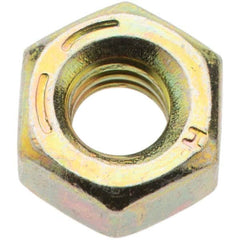 Value Collection - 1/4-20 UNC Steel Right Hand Hex Nut - 7/16" Across Flats, 7/32" High, Zinc Yellow Dichromate Finish - Makers Industrial Supply