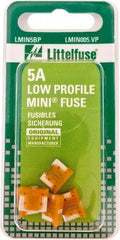 Littelfuse - 5 Amp, Automotive Fuse - 0.429" Long, Orange, Littlefuse LMIN005 - Makers Industrial Supply