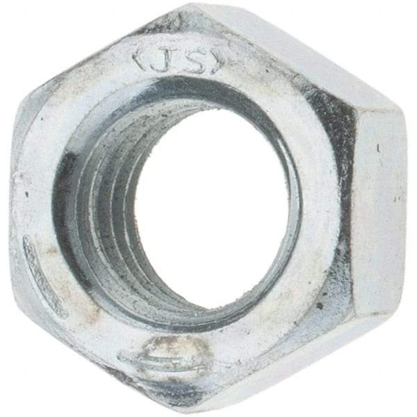 Value Collection - 3/8-16 UNC Steel Right Hand Hex Nut - 9/16" Across Flats, 21/64" High, Zinc-Plated Finish - Makers Industrial Supply