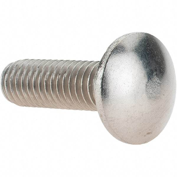 Value Collection - 3/8-16 UNC 1-1/4" Length Under Head, Standard Square Neck, Carriage Bolt - 18-8 Stainless Steel, Uncoated - Makers Industrial Supply