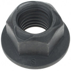 Made in USA - 5/8-11 UNC Grade G Hex Flange Lock Nut with Distorted Thread - Uncoated - Makers Industrial Supply