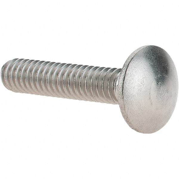 Value Collection - 1/4-20 UNC 1-1/4" Length Under Head, Standard Square Neck, Carriage Bolt - 18-8 Stainless Steel, Uncoated - Makers Industrial Supply