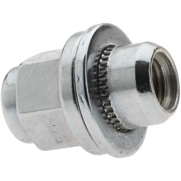 Value Collection - M12-1.5 Chrome Finish Mag Wheel Nut - 21mm Hex, 37mm Overall Length - Makers Industrial Supply