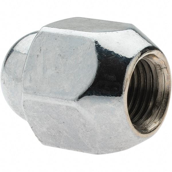 Value Collection - M12-1.25 Chrome Finish Wheel Nut - 21mm Hex, 29mm Overall Length, 60° Seat Angle - Makers Industrial Supply