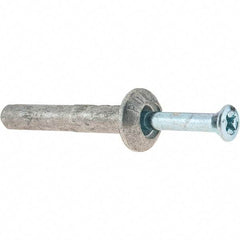 Powers Fasteners - 1/4" Diam, 1/4" Drill, 1-1/2" OAL, Hammer Drive Concrete Anchor - Zamac Alloy, Zinc-Plated Finish, Mushroom Head - Makers Industrial Supply