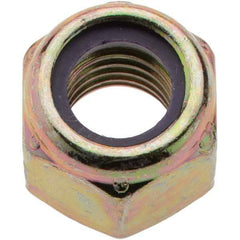 Value Collection - 1/2-13 UNC Grade 8 Hex Lock Nut with Nylon Insert - 3/4" Width Across Flats, 39/64" High, Zinc Yellow Dichromate Finish - Makers Industrial Supply