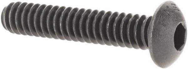 Value Collection - #10-24 UNC Hex Socket Drive, Button Screw - Alloy Steel, Black Oxide Finish, Fully Threaded, 1" Length Under Head - Makers Industrial Supply