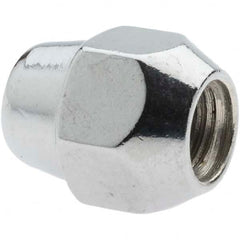 Value Collection - M12-1.5 Chrome Finish Acorn Wheel Nut - 21mm Hex, 27mm Overall Length, 60° Seat Angle - Makers Industrial Supply