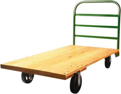 Fairbanks - 1,400 Lb Capacity Hardwood/Steel Platform Truck - Hardwood Deck, 24" OAW, 48" Platform Length, Mold On Rubber Casters - Makers Industrial Supply