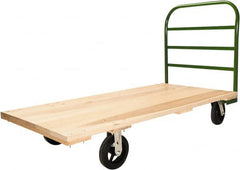 Fairbanks - 2,000 Lb Capacity Hardwood/Steel Platform Truck - Hardwood Deck, 24" OAW, 48" Platform Length, Mold On Rubber Casters - Makers Industrial Supply