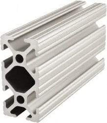 80/20 Inc. - 48 Inches Long x 1 Inch Wide x 2 Inches High, T Slotted Aluminum Extrusion - 0.7914 Square Inches, Clear Anodized Finish - Makers Industrial Supply