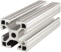 80/20 Inc. - 48 Inches Long x 1-1/2 Inches Wide x 1-1/2 Inches High, T Slotted Aluminum Extrusion - 0.8986 Square Inches, Clear Anodized Finish - Makers Industrial Supply