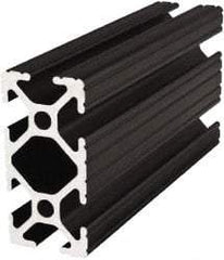 80/20 Inc. - 145 Inches Long x 1 Inch Wide x 2 Inches High, T Slotted Aluminum Extrusion - 0.7914 Square Inches, Black Anodized Finish - Makers Industrial Supply