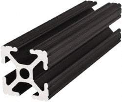 80/20 Inc. - 72 Inches Long x 1 Inch Wide x 1 Inch High, T Slotted Aluminum Extrusion - 0.4379 Square Inches, Black Anodized Finish - Makers Industrial Supply