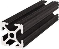 80/20 Inc. - 145 Inches Long x 1 Inch Wide x 1 Inch High, T Slotted Aluminum Extrusion - 0.4379 Square Inches, Black Anodized Finish - Makers Industrial Supply